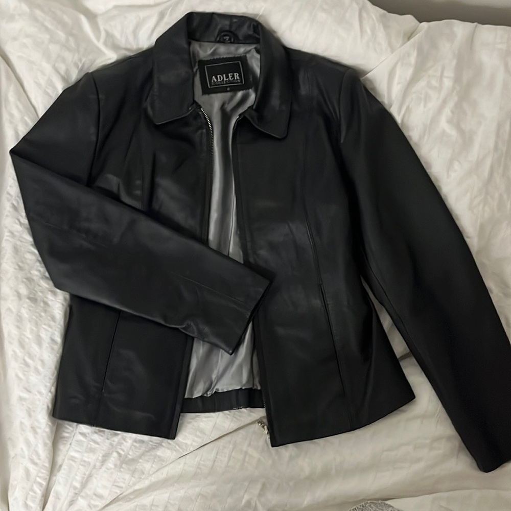 Black genuine leather jacket women’s